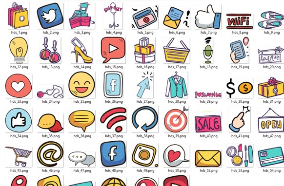 Social Media Hand Drawn Sticker