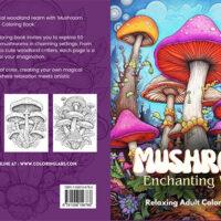 mushroom enchanting world adult coloring book