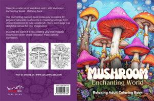 mushroom enchanting world adult coloring book