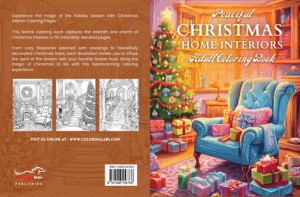 peaceful christmas home interiors coloring book