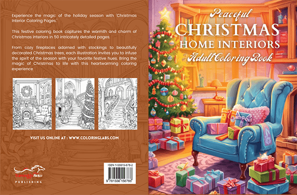 Peaceful Christmas Home Interiors Coloring Book